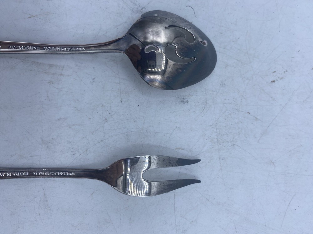 1847 Rogers Bros Silverplate Slotted Spoon & Pickle Fork