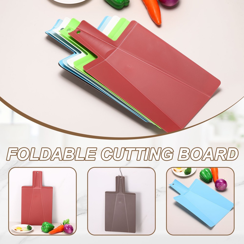 Foldable Cutting Board, 15" x 8.5" Plastic Folding Cutting Board, Brown