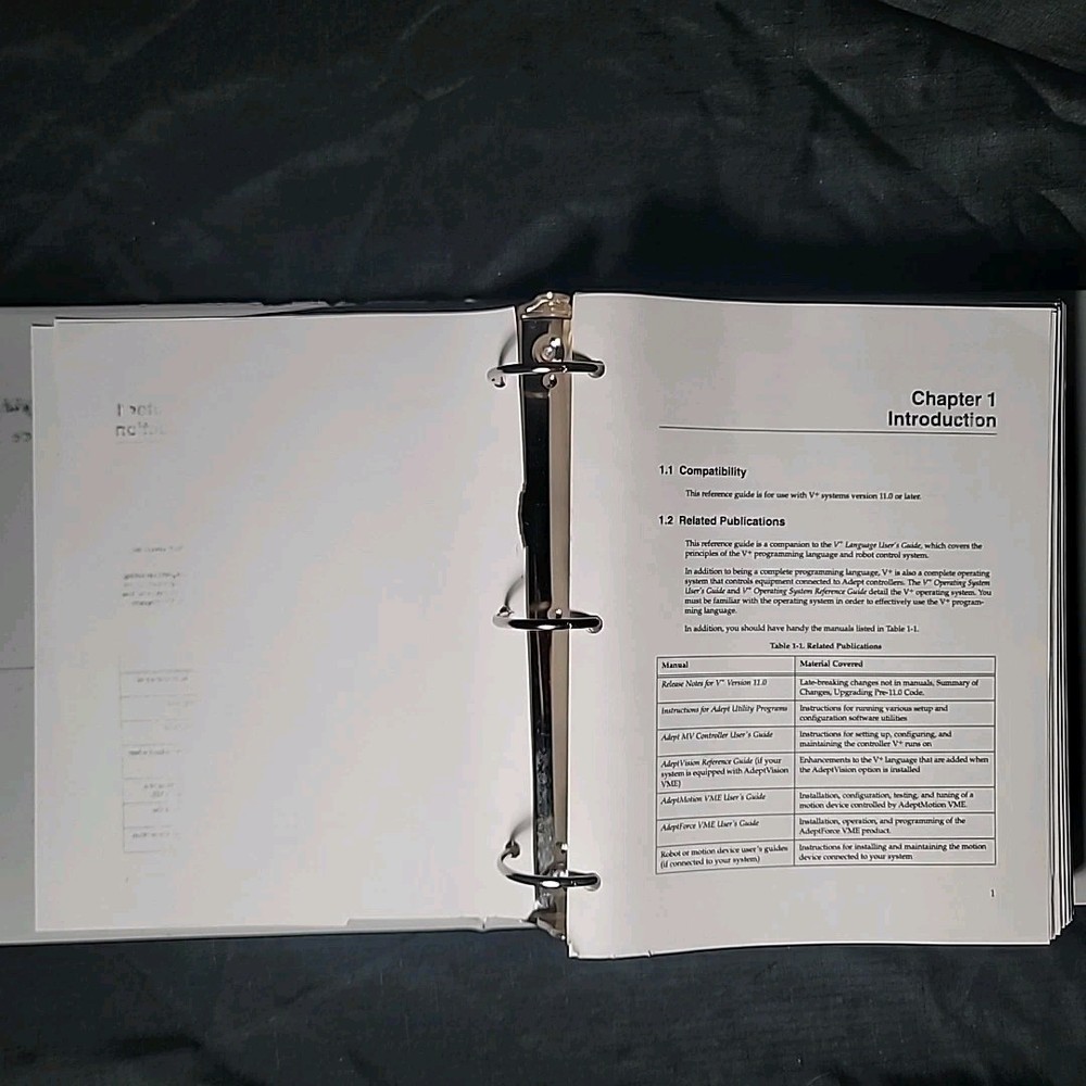 Adept Technology V+ Language Version 11.0 User's Reference Guide Binder 1994 V