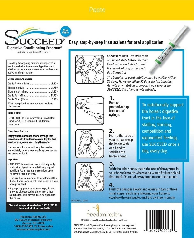 Succeed Digestive Conditioning Program - 30 Day Supply (30 Oral Paste Tubes)