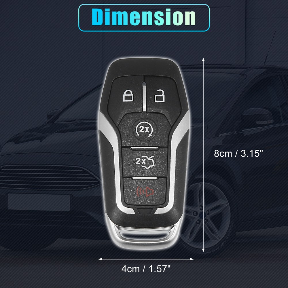 5 Button Smart Key Fob Keyless Entry Remote Key Shell Single Custom for Ford