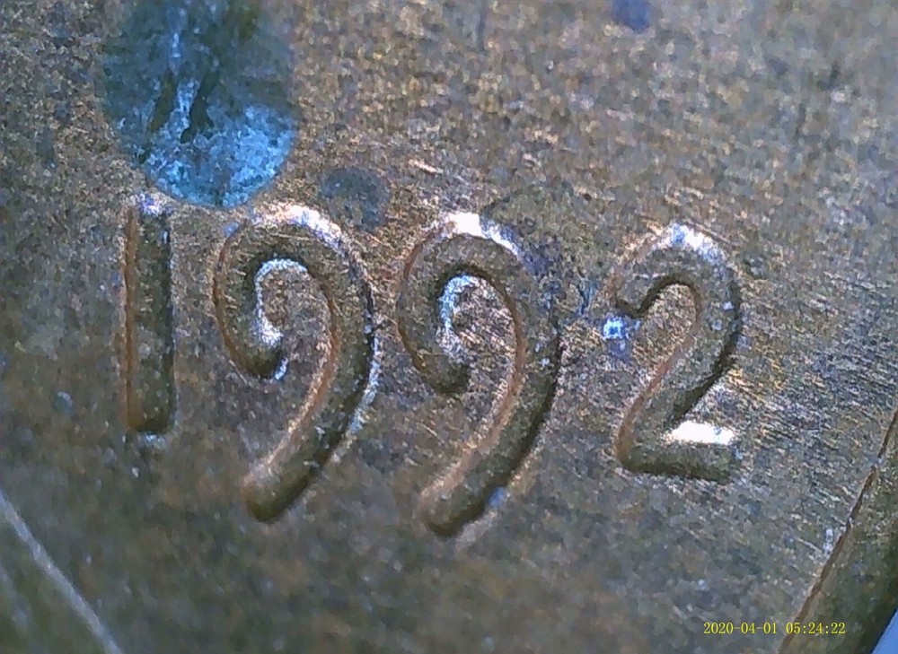 1992-P Lincoln Memorial Penny Split Plating Error Coin