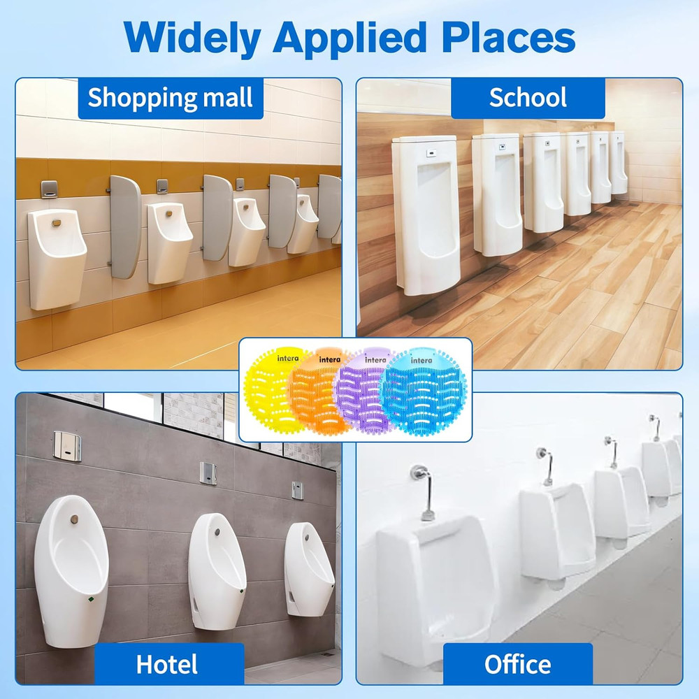 48 PACK Urinal Screen Deodorizer, 3D Wave Anti-Splash Odor Protection Urinal Cak