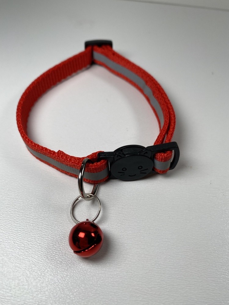 Red Cat Breakaway Collar with Jingle Bell, New