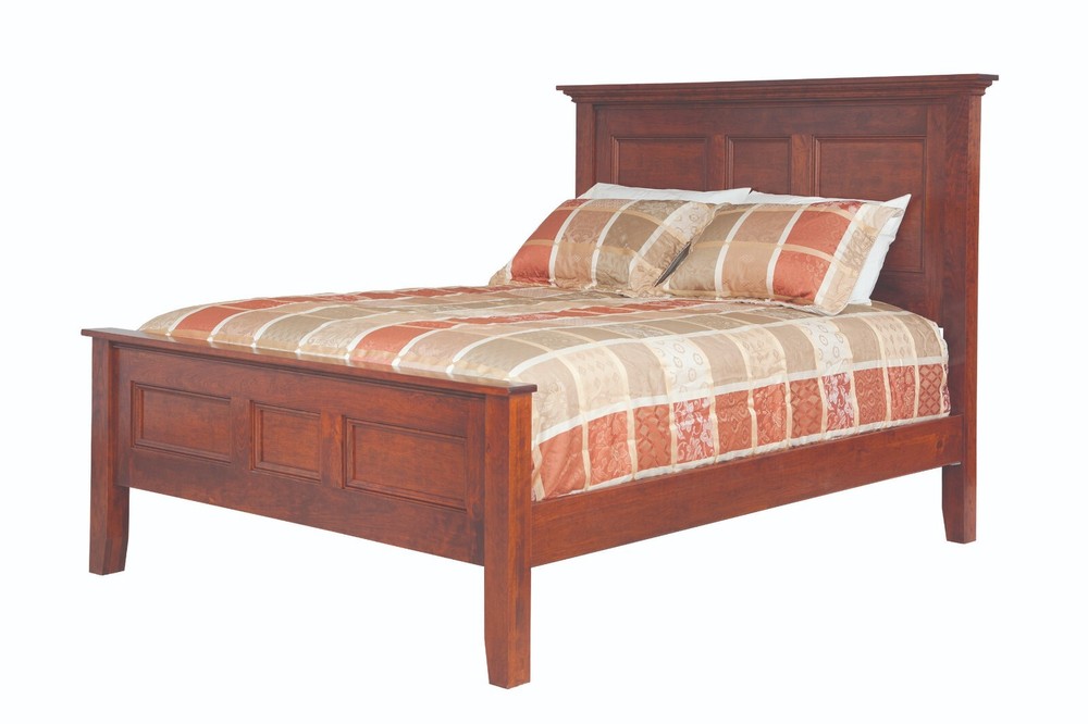 Luxury Amish 5-Pc Modern Solid Wood Bedroom Set Queen King Panel Bed