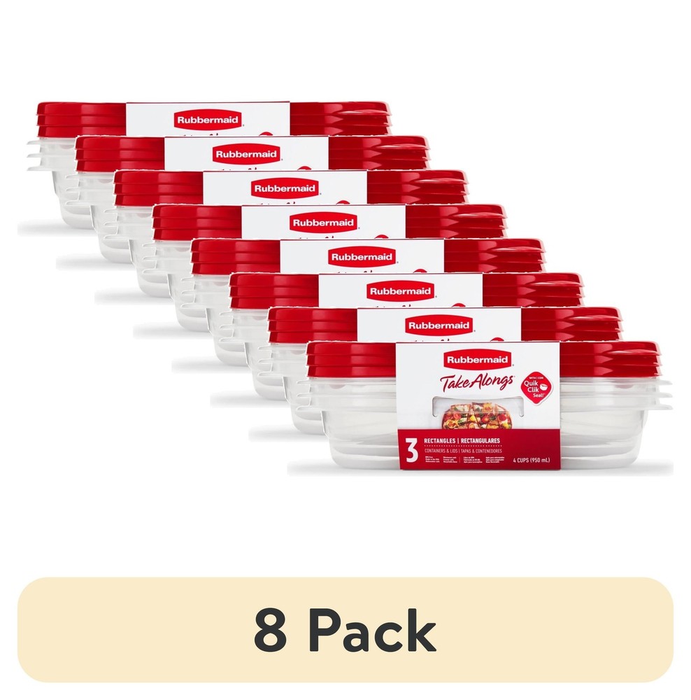TakeAlongs 4.0-Cup Rectangle Food Storage Containers Ruby Red 3 pack