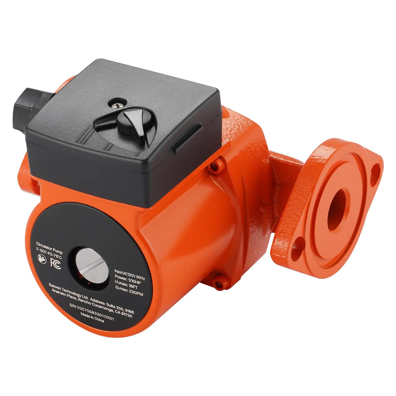 Uimoso Cast Iron Circulator Pump for Hot Water, 1/10HP, 23GPM Flow Rate
