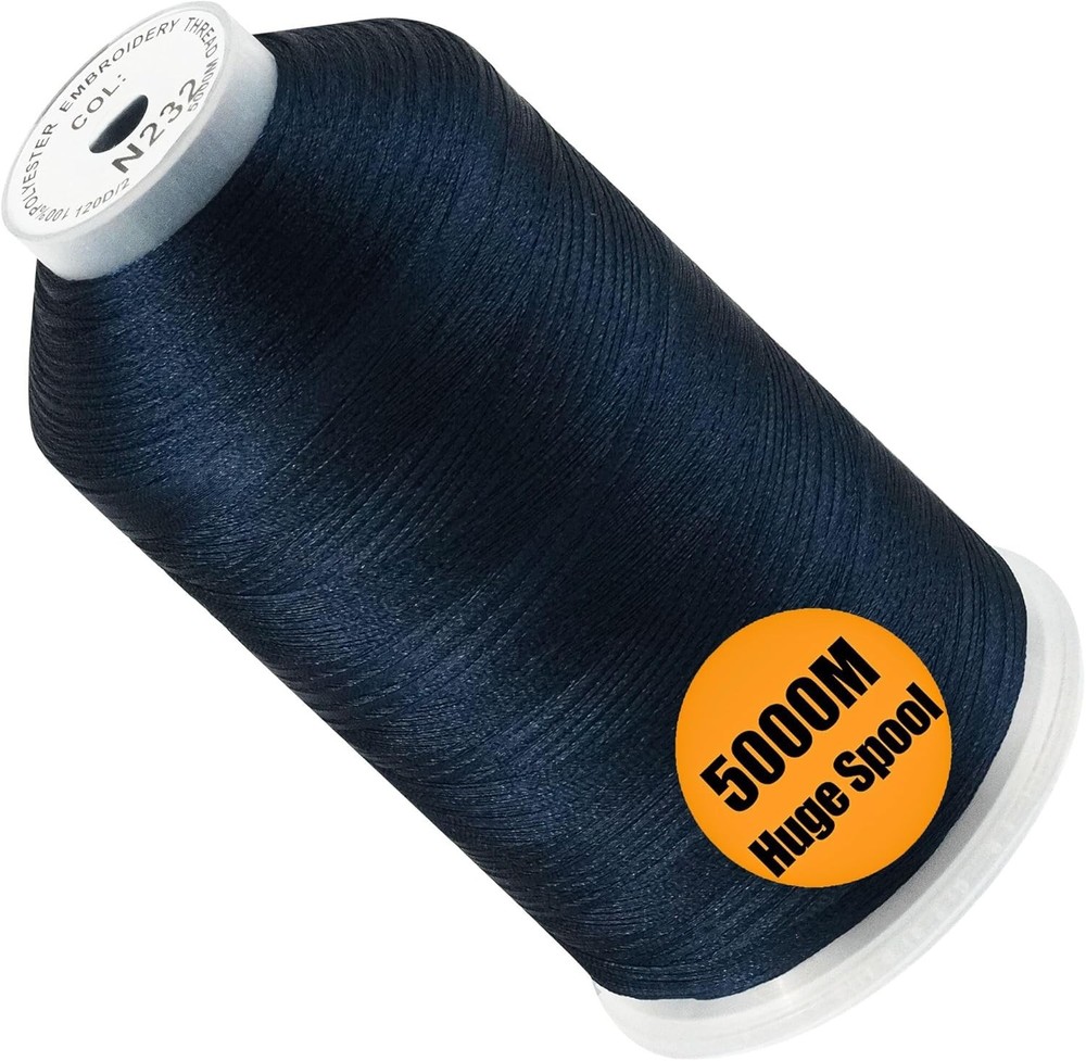 Single Huge Spool 5000M Each Polyester Embroidery Machine Thread 40WT for Com...