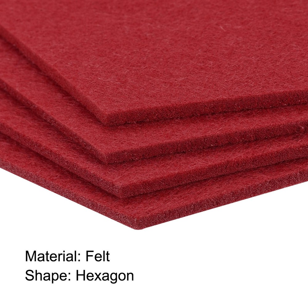 Felt Coasters 4pcs Hexagonal Red Tampons