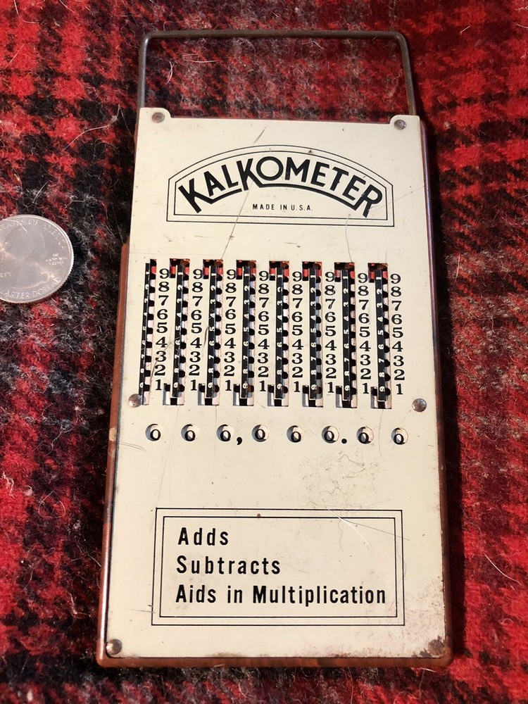 VINTAGE HAND HELD KALKOMETER ADDING MACHINE CALCULATOR Bakelite Back