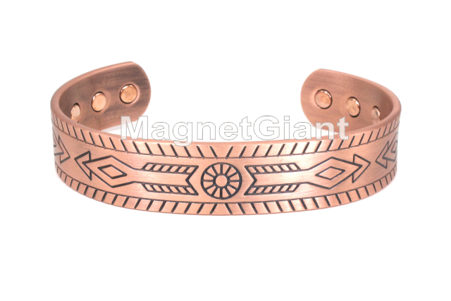Arrow - Solid Copper High Power Magnetic Bangle Bracelet Cuff - BG70C