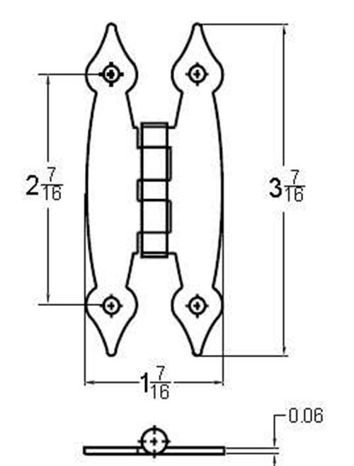 Pair Hinges - Hammered Black - Flush 3 1/2" H17-H526BLKPR