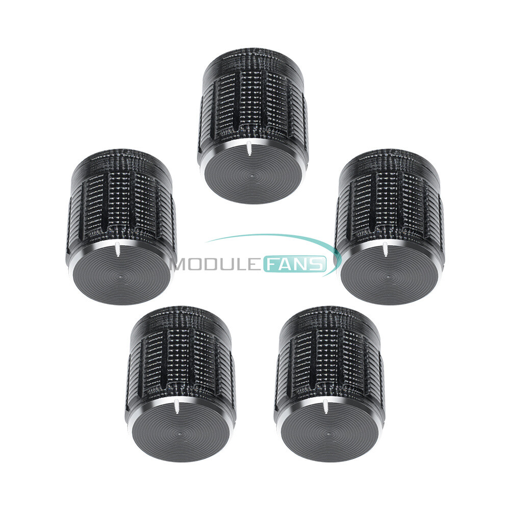5PCS Volume Control Rotary Knobs For 6mm Dia Knurled Shaft Potentiometer M