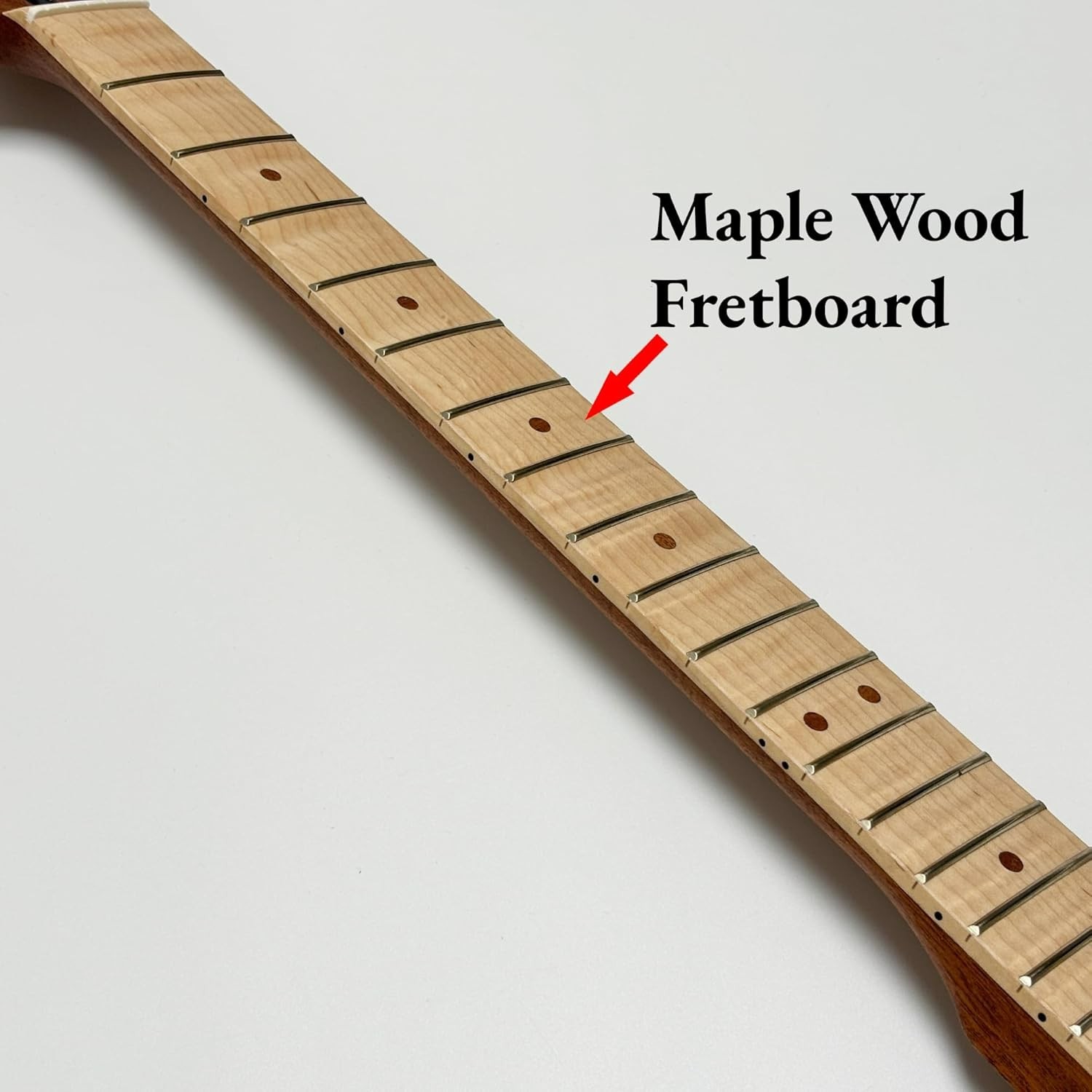 22 Frets T-Style Mahogany Guitar Neck Radius 9.5'' for Guitar Parts Replacement