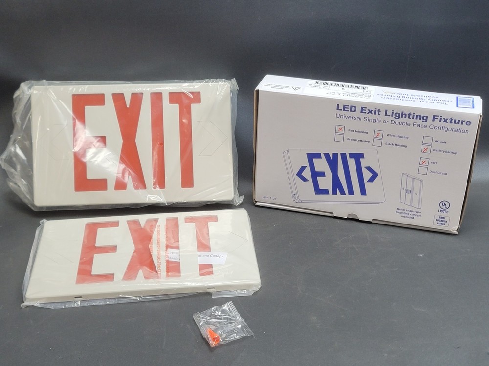 LED Exit Lighting Fixture RED SF/DF EM SDT