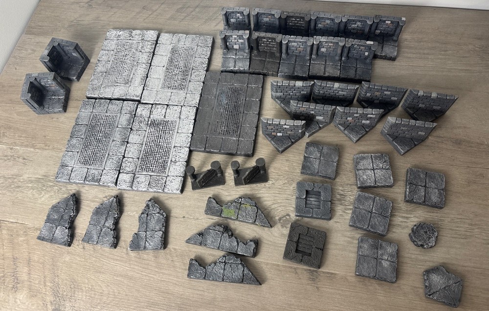 Dwarven Forge Dungeon Collection Lot, 43 Pieces, 2 Gates