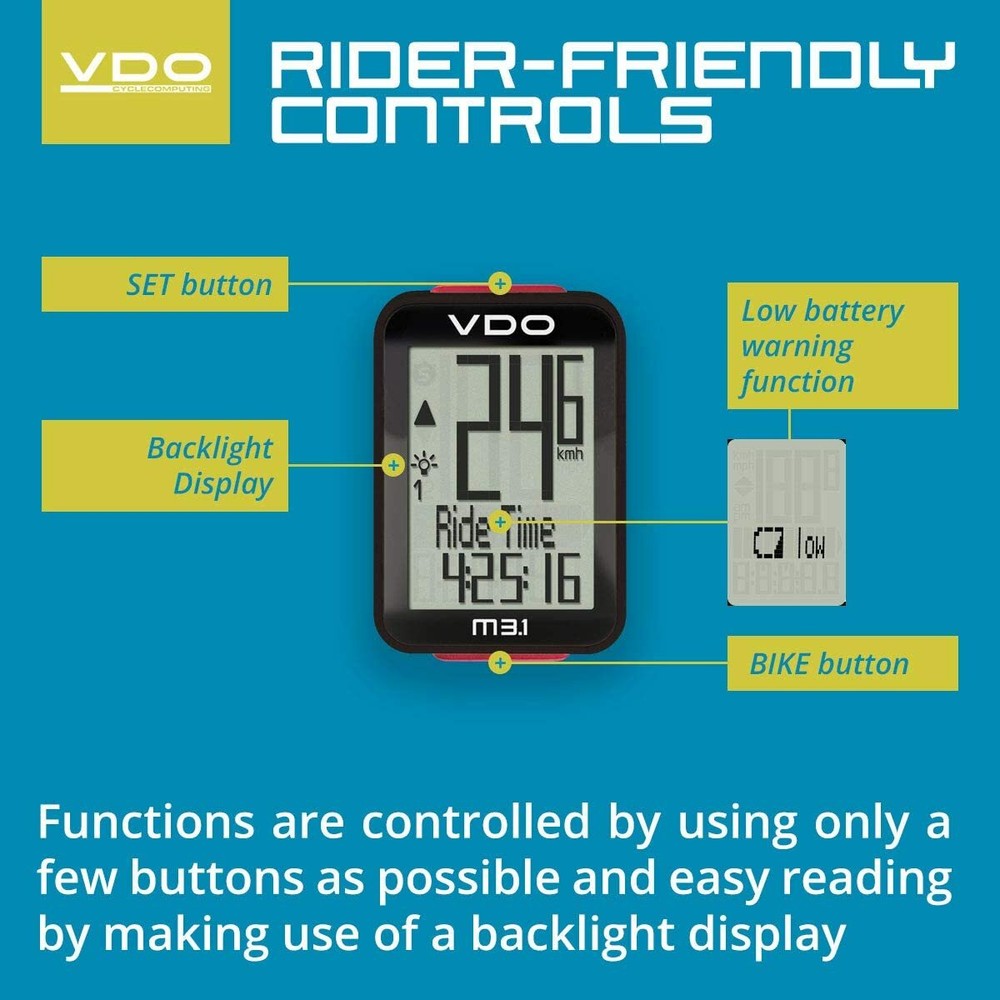 VDO - M 3.1 Digital Wireless Speed Transmission & Multiple Bike Function
