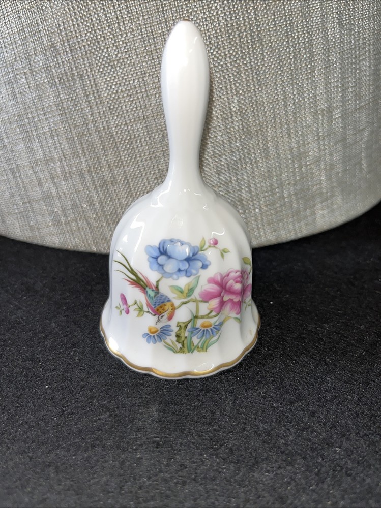 Spode mini ceramic bell bird and flowers