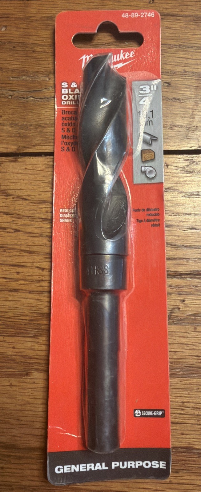 Milwaukee 3/4” Thunderbolt S&D Black Oxide Drill Bit 48-89-2746