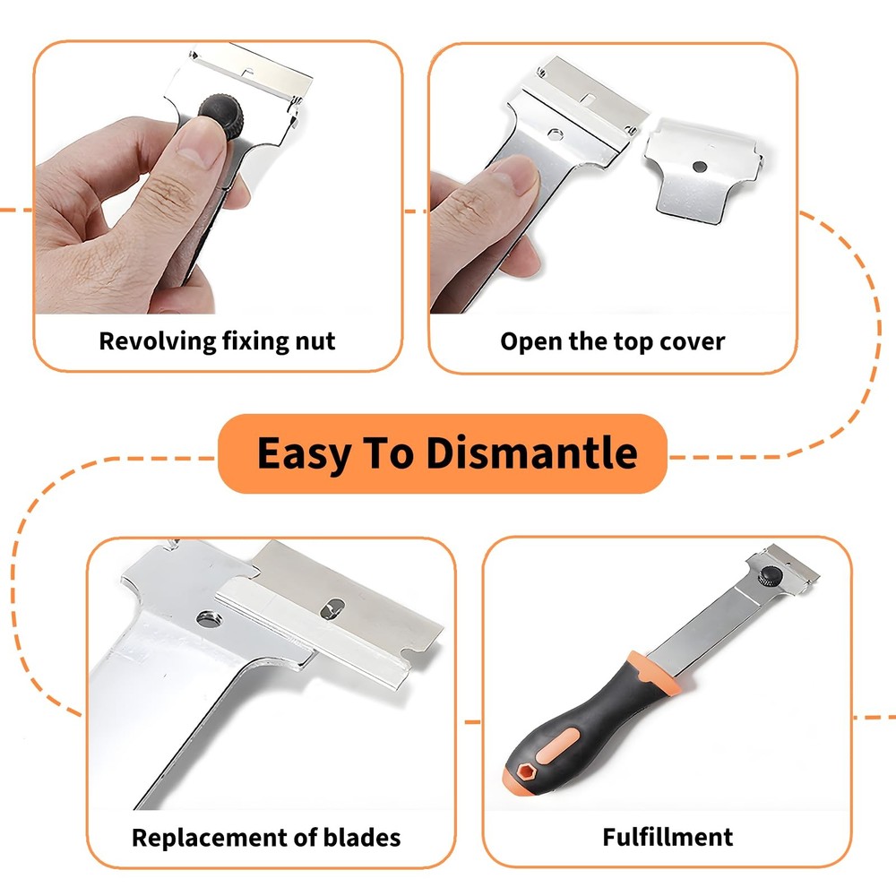 Razor Blade Scraper set 4 Pack Professional Glass Cleaning tool New