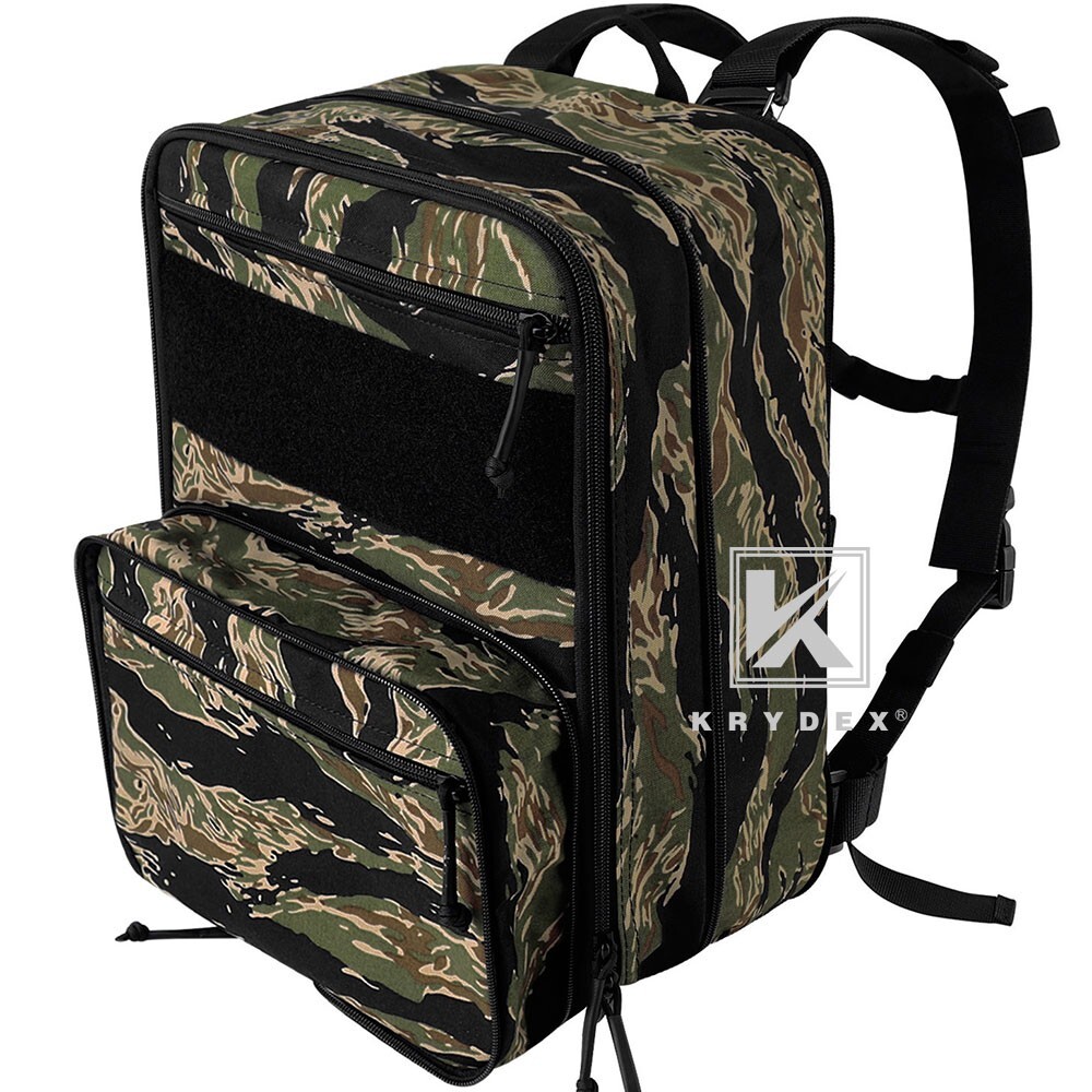 KRYDEX D3 Flatpack Tactical Expandable Travel Backpack MOLLE / PALS Tiger Stripe