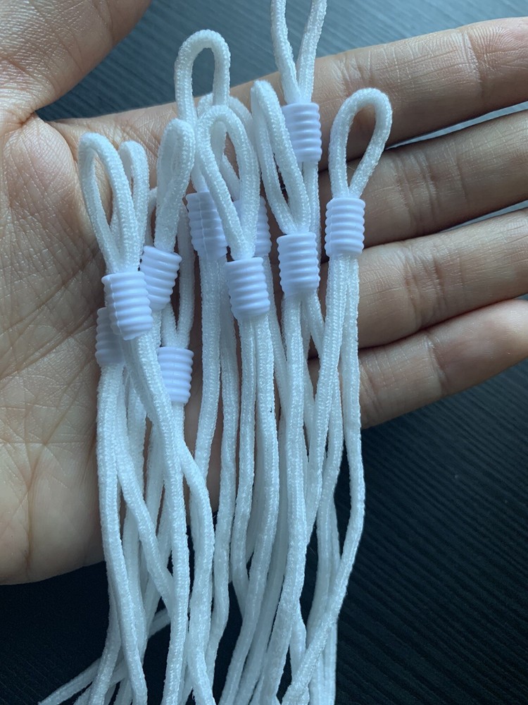 DIY Round Elastic Ear Rope with Adjustable Button Sewing 20 pcs US Stock
