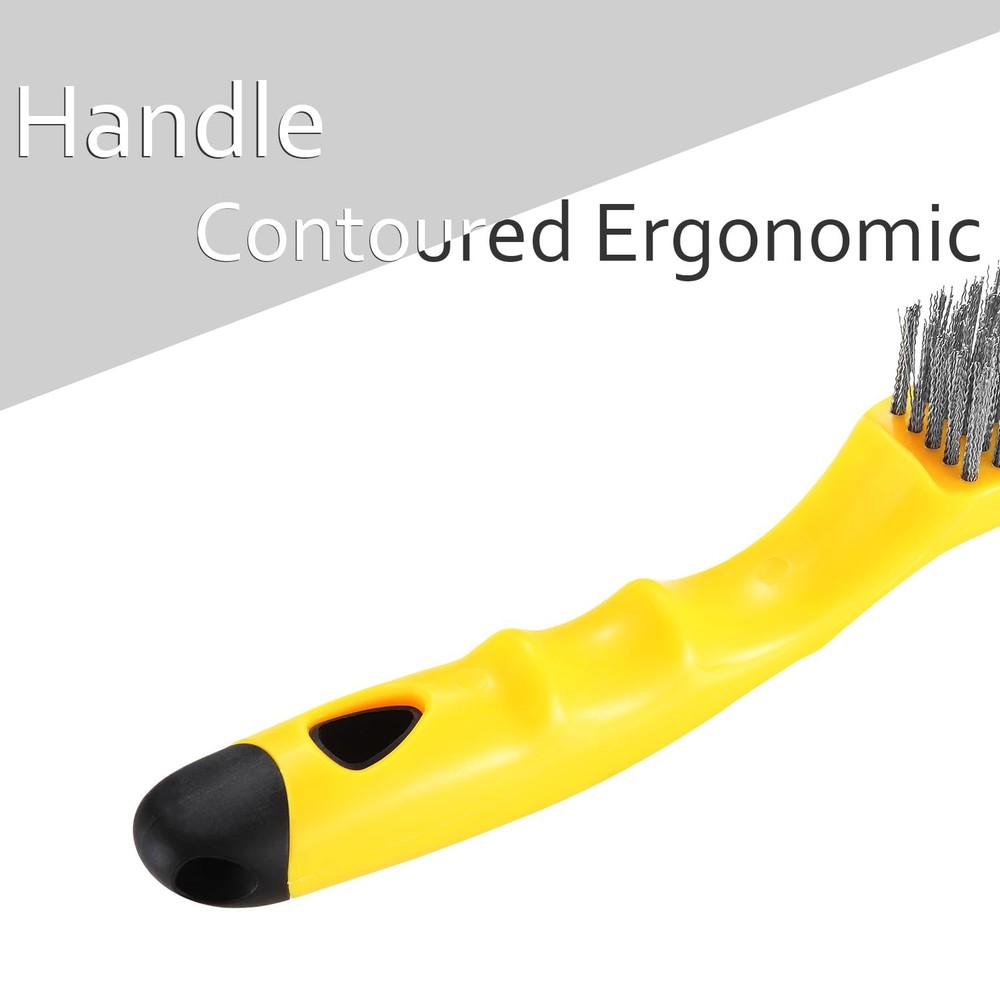 10.95 Inch Wire Scratch Brush Metal Scraper Long Plastic Handle Rust 1 PC