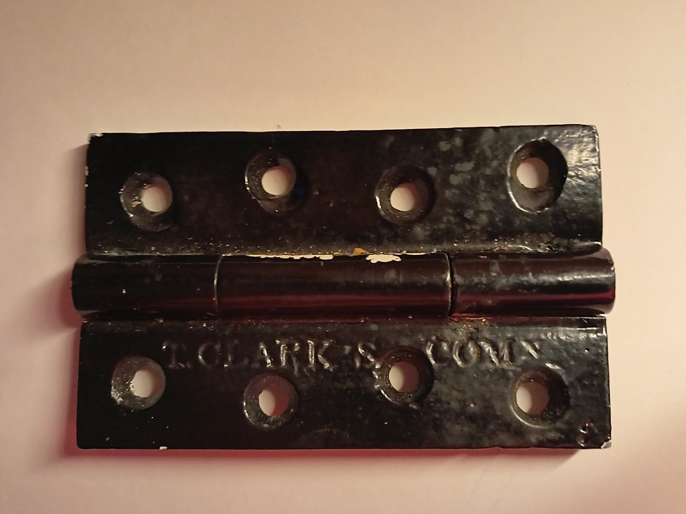 PAIR TOM CLARK 3 3/4" x 2 1/2" BUTT HINGES CIRCA 1850 (2)