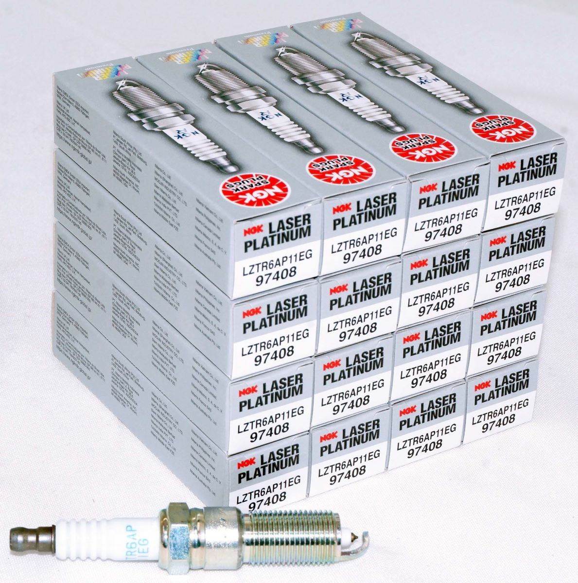 Set of 16 Genuine NGK 97408 LZTR6AP11EG Laser Platinum Spark Plugs