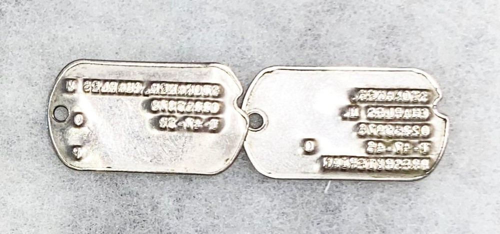 Post-WWII Charles Stonaker T-47 Dog Tag Set