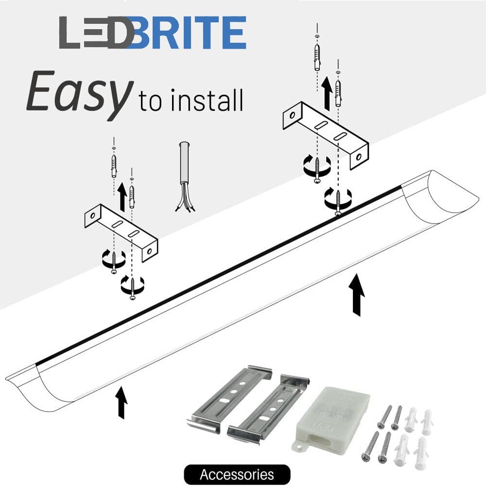 LED Batten Light 6500K Daylight Fluorescent Strip Light Slim Fitting LEDBRITE