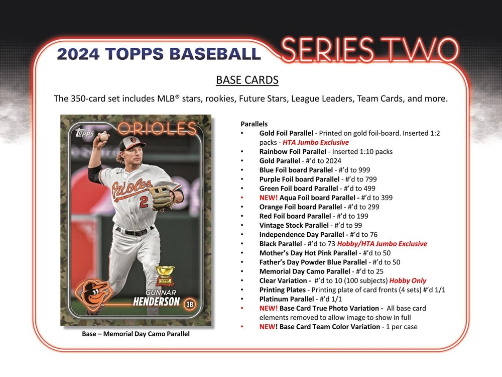 2024 TOPPS SERIES 2 BASEBALL HOBBY BOX
