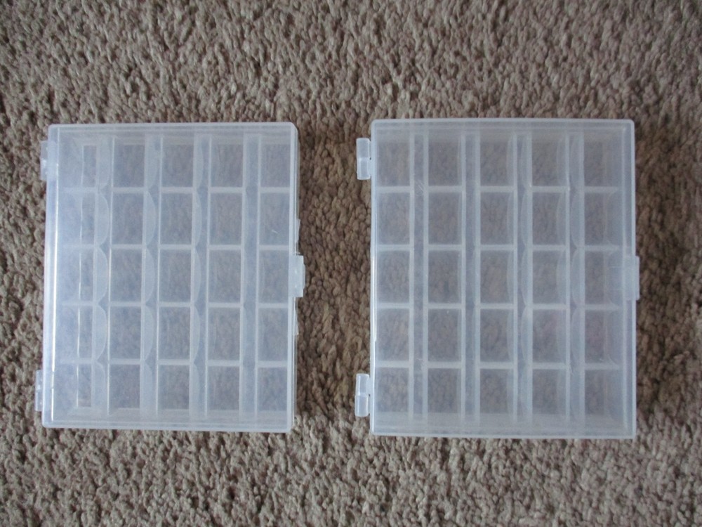 Sewing Bobbins Storage Cases (x 2) 2 Pack 25 Slots Each Empty Bobbin Box