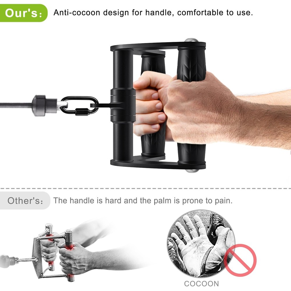 Double D Row Handle Cable Attachment, Rotating V Handle with Non-Slip Rubber ...