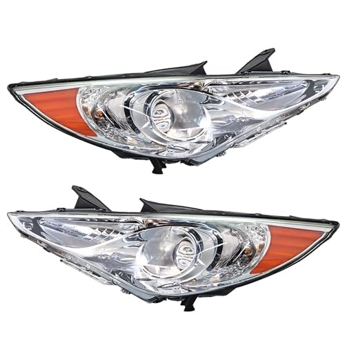Driver Side and Passenger Side Headlights Assembly Halogen Replacement for