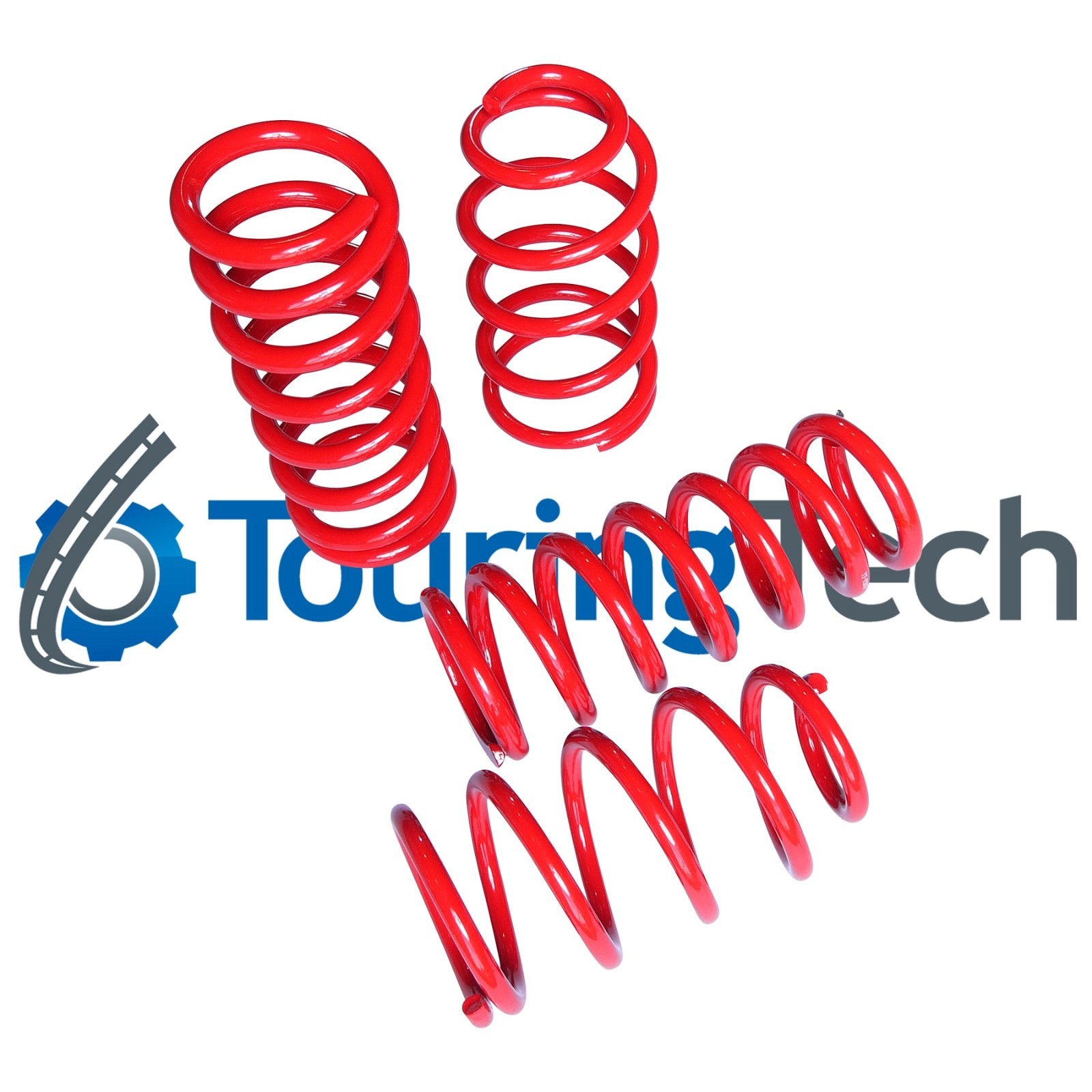 Touring Tech Lowering Springs 1.7”F/1.8”R Red For 2015+ Mustang
