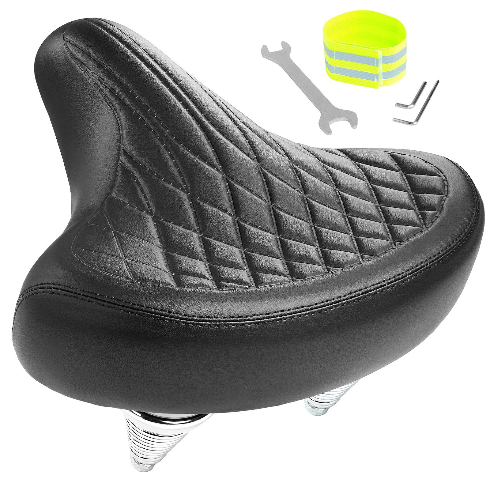 Wide Bike Seat for Men Women Comfort - Oversized Waterproof Bicycle Seat Cushion