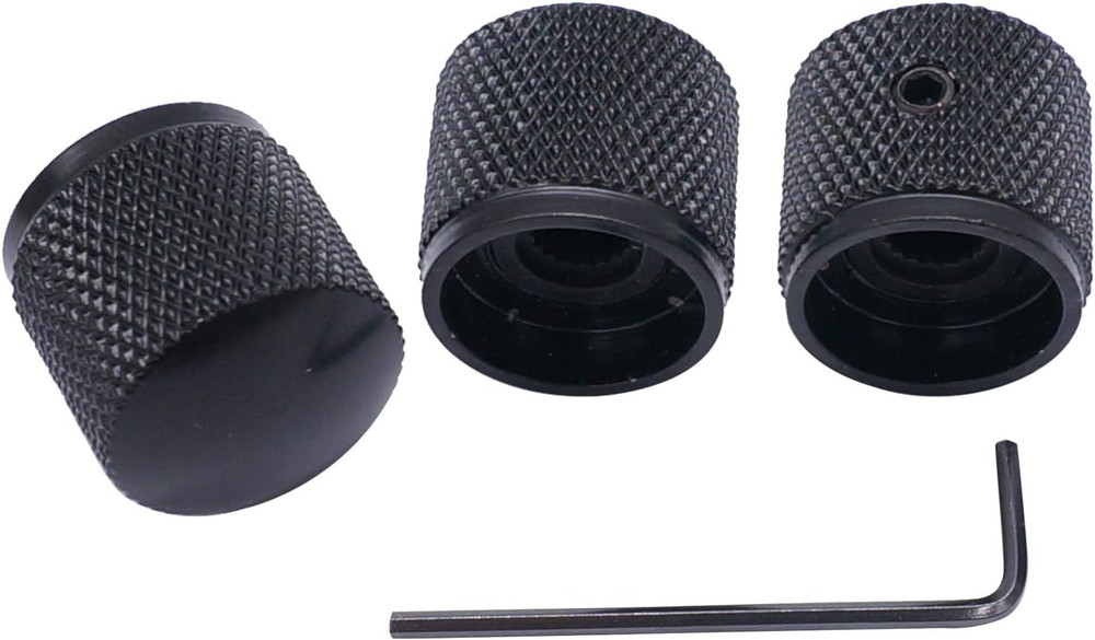 3pcs Black Metal Dome Knobs Electric Guitar Volume Tone Control Knobs Metal ..