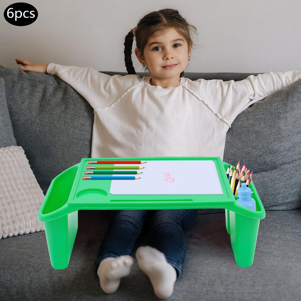 6Pcs Children Kids Lap Desk With Side Pockets Multipurpose Activity Dining Table