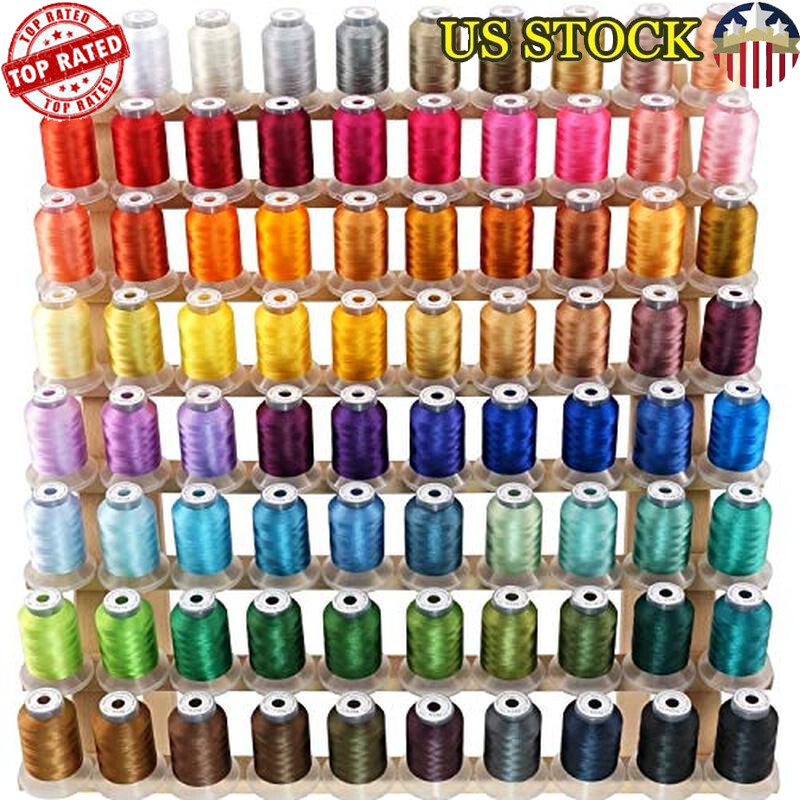80 Spools Embroidery Thread 500M Polyester Assorted Colors Strong Durable New