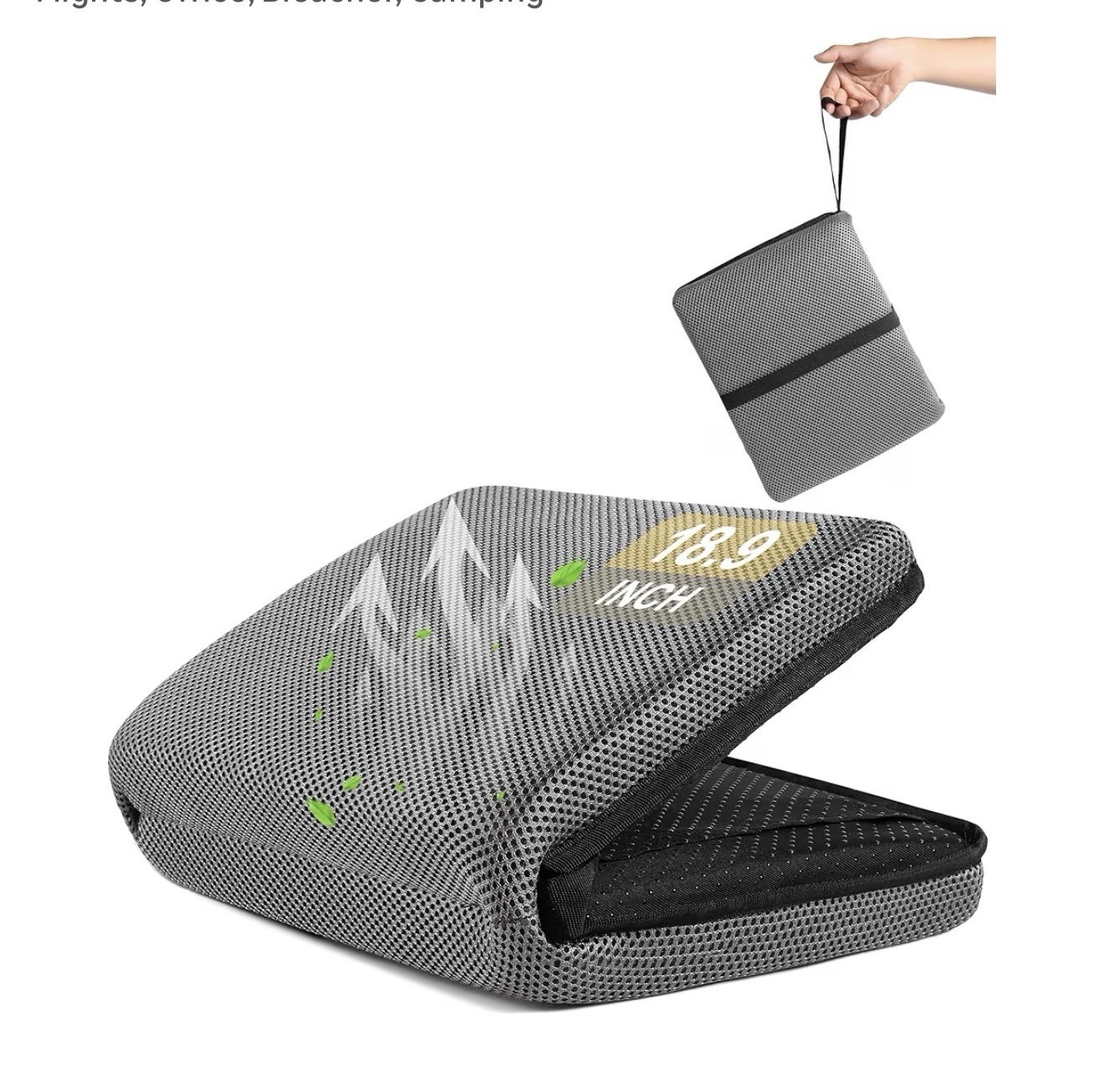 Portable Airplane Seat Cushion Foldable Travel Pad for Flights Office Camping