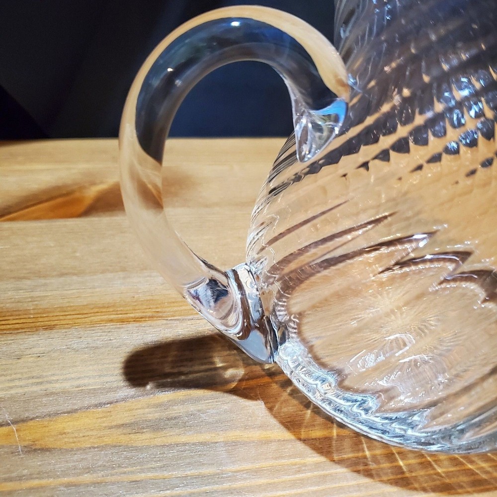 Blown Glass Pitcher Swirl Pattern, 6"