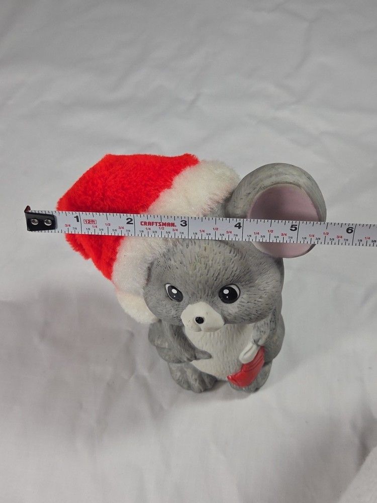 Vintage Christmas Santa Mouse Ceramic (Without Light)