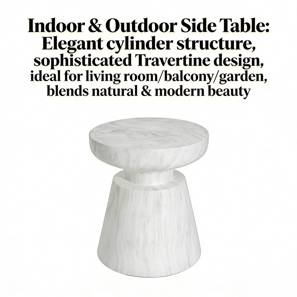 Outdoor Ponti Travertine Side Table