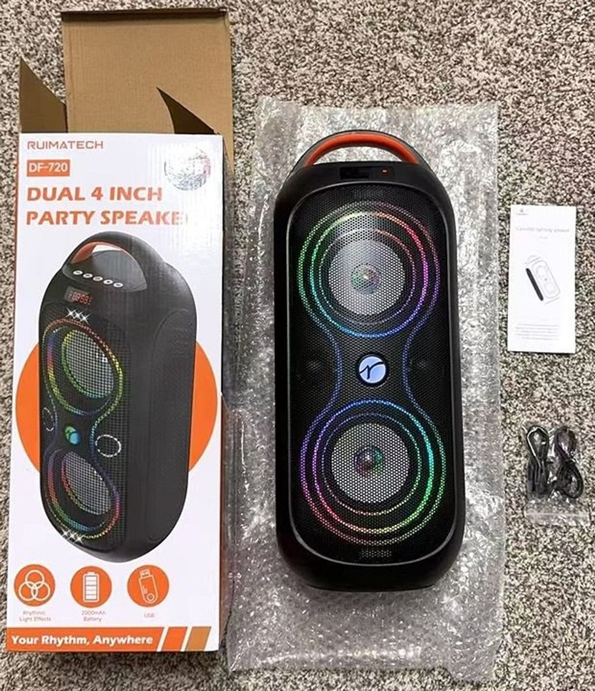 Wireless TWS Portable Bluetooth Speaker, Beat-Driven Lights