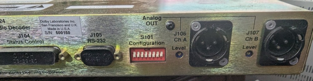 Dolby DP524 Digital Audio Decoder Rackmount AES/EBU SPDIF Pro Broadcast