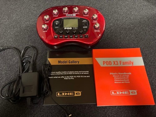 Line 6 POD X3 Guitar Multi Effects Processor Red with Manual