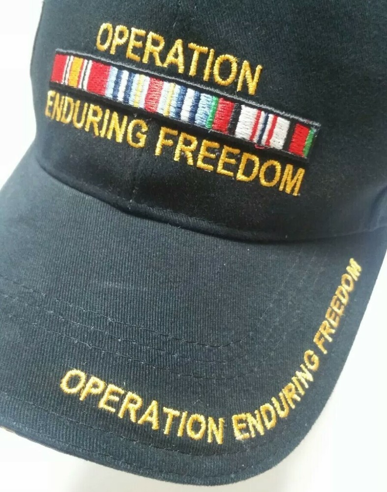 Operation Enduring Freedom- One size, Adjustable Closure Back-Black, box shipped