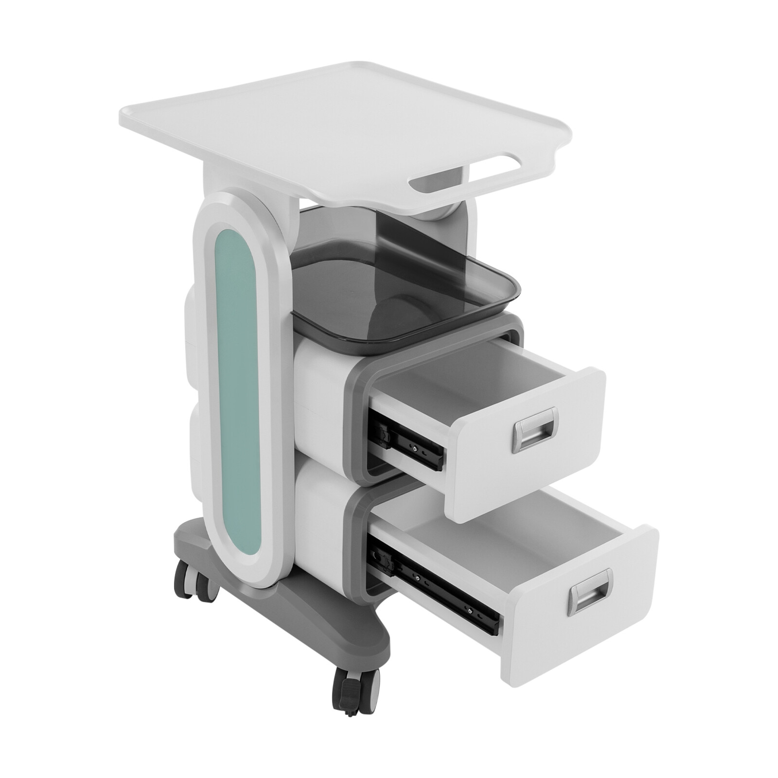 Dental Cabinet Mobile Cart 2 Drawers Stainless Steel Storage Cabinet with wheels