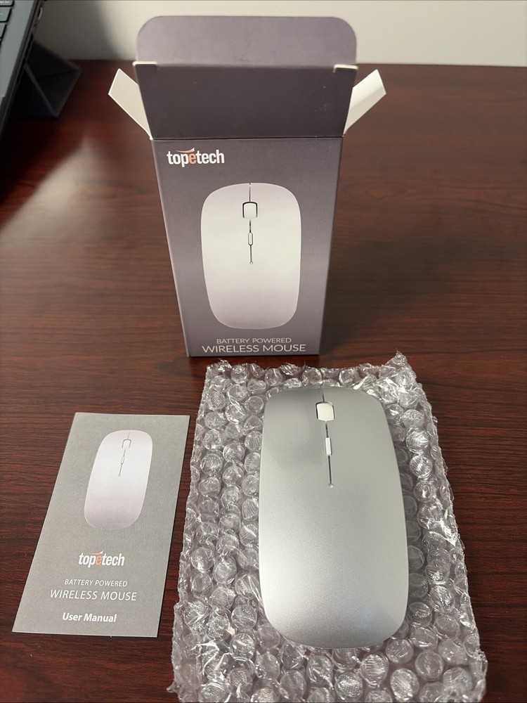 Sleek Portable Wireless Mouse - Bluetooth - Battery Powered - Computer & Tablet